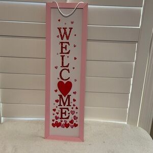 Pink and Red Heart Welcome Sign